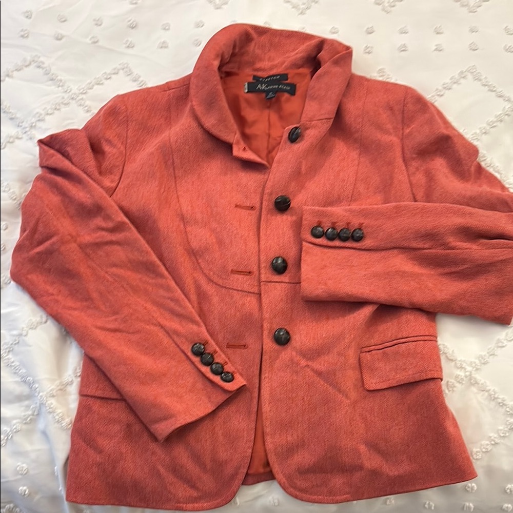 Anne Klein Pink Blazer Structured Suit Jacket